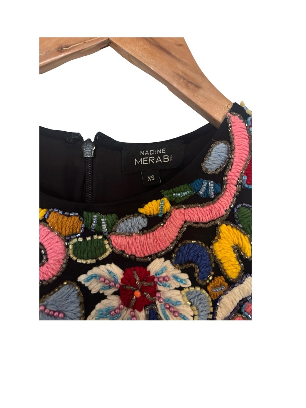 Nadine Merabi Emroidered Beaded Mini Dress - Picture 3 of 4
